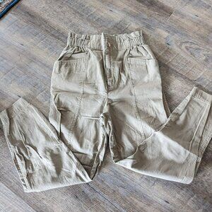 Madewell Green Straight-Leg Cotton Paper Bag Pants | 25